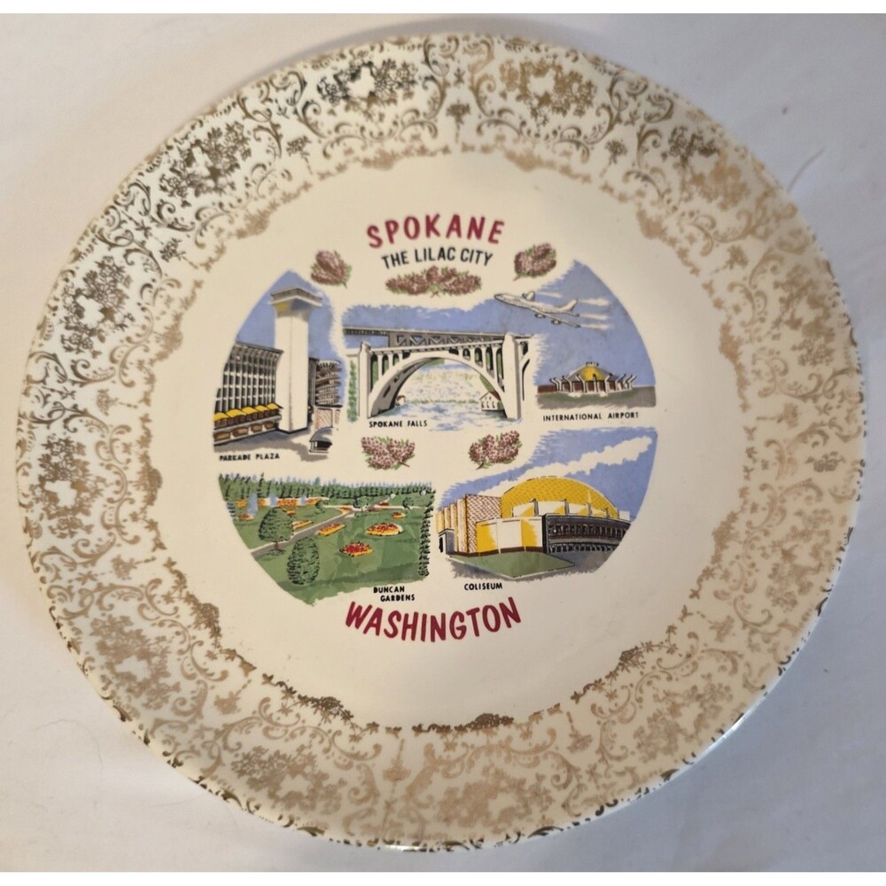 Vintage Spokane Washington Travel Souvenir Plate